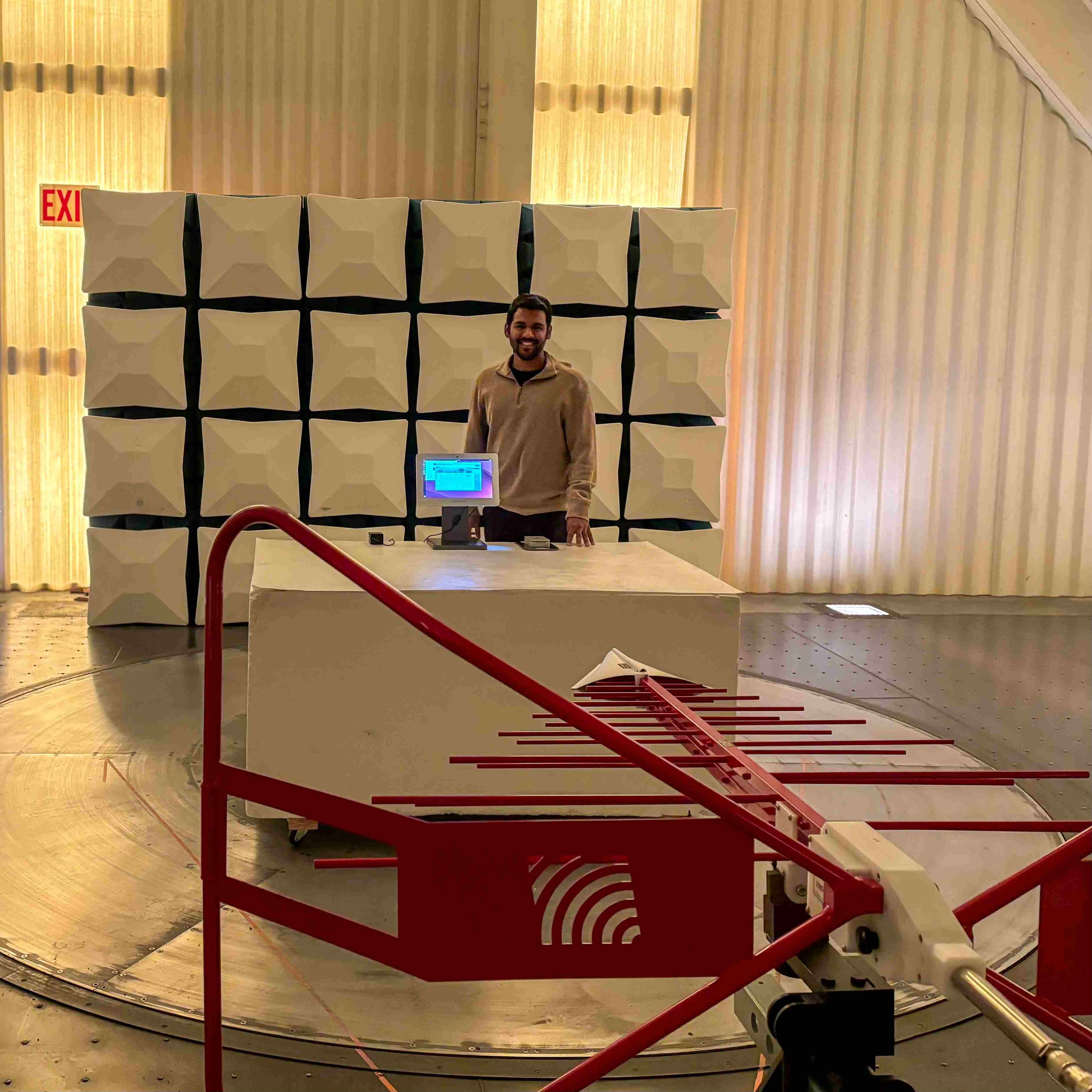 Device undergoing EMC Class B testing